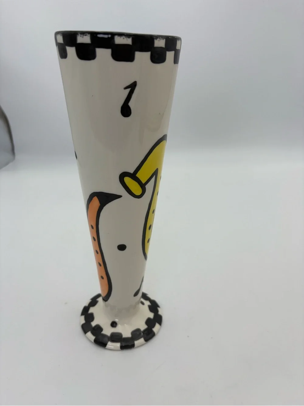 Vintage Hand-Painted Bette Abrams Diamond In The Rough Vase